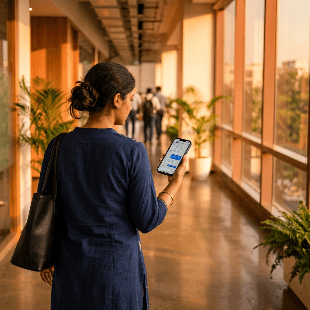 Mobile app with a clean interface shown on iOS and Android phones held side by side